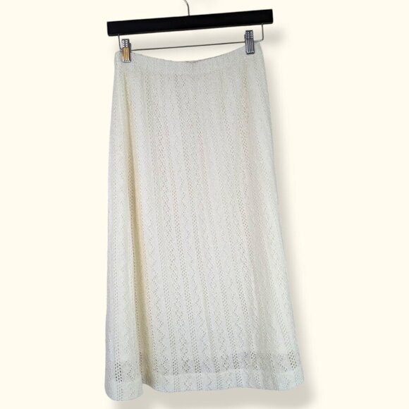 Vintage White Acrylic Knit Skirt - Picture 6 of 7